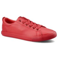 Czerwone Trampki Big Star Damskie Wygodne Obuwie. Czerwone trampki BIG STAR, bez wzorów, z materiału, retro, bez zapięcia. Za 81.50 zł.