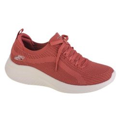 Buty do chodzenia damskie, Skechers Ultra Flex 3.0 Big Plan. Czerwone buty treningowe Skechers, bez wzorów, z materiału, przed kostkę, bez zapięcia, trekkingowe. Za 229.99 zł.