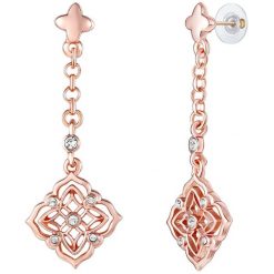 Lulu & Jane Stop metali Zdobienie kryształkami Swarovski® Kolczyki 1 ct Damski. Białe kolczyki Lulu & Jane, pozłacane. Za 419.99 zł.