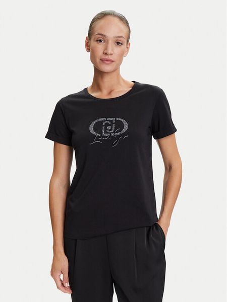 Liu Jo Sport T-Shirt TF5163 JS923 Czarny Regular Fit. Czarne t-shirty sportowe Liu Jo Sport, xl, bez wzorów, z bawełny, bez ramiączek. Za 159.99 zł.