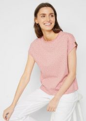 T-shirt (2 szt.). Czerwone t-shirty bonprix, bez wzorów, ze skóry, bez kołnierzyka, bez ramiączek. Za 99.98 zł.