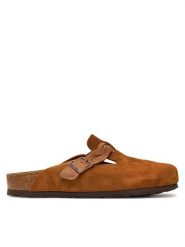 Birkenstock Klapki Boston Braided Leoi 1026713 Brązowy. Brązowe klapki Birkenstock, bez wzorów, ze skóry, bez obcasa, bez zapięcia. Za 719.99 zł.