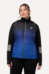 Damskie Kurtka funkcyjna 2 w 1 odpinane rękawy kamizelka odblaski. Niebieskie kurtki Ulla Popken, plus size, bez wzorów, z elastanu, bez kaptura. Za 311.99 zł.