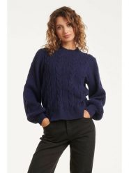 Smashed Lemon Sweter w kolorze granatowym rozmiar: XS. Niebieskie swetry Smashed Lemon, xs, bez wzorów, bez ramiączek. Za 104.99 zł.