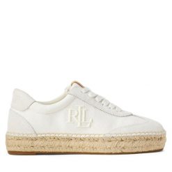 Espadryle LAUREN RALPH LAUREN. Białe espadryle Lauren Ralph Lauren, bez wzorów, bez obcasa. Za 609.99 zł.