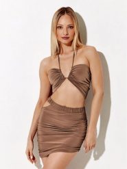 Rage Age Bluzka Bea Brązowy Regular Fit. Brązowe bluzki Rage Age, xl, bez wzorów, z syntetyku, bez kołnierzyka, bez ramiączek. Za 199.99 zł.