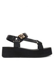 Tory Burch Sandały Mellow Platform Sandal 166402 Czarny. Czarne sandały Tory Burch, bez wzorów, ze skóry, bez obcasa, na koturnie, bez zapięcia. Za 1,099.00 zł.