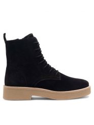 Sergio Bardi Botki KAP-C1045-01SB Czarny. Czarne botki Sergio Bardi, bez wzorów, ze skóry, bez obcasa, na płaskiej podeszwie, bez zapięcia. Za 287.00 zł.
