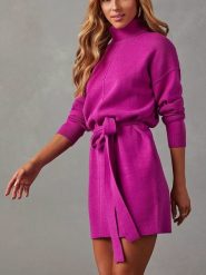 Milan Kiss Sukienka dzianinowa w kolorze różowym rozmiar: L. Różowe sukienki Milan Kiss, na co dzień, l, bez wzorów, z dzianiny, bez kołnierzyka, bez ramiączek, mini, proste. Za 173.99 zł.