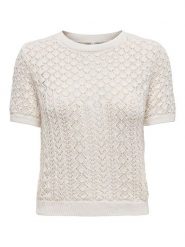 ONLY Sweter w kolorze kremowym rozmiar: M. Brązowe swetry ONLY, m, bez wzorów, z bawełny, bez ramiączek. Za 92.64 zł.