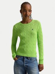 Polo Ralph Lauren Sweter 211971869504 Zielony Slim Fit. Zielone swetry Polo Ralph Lauren, xs, bez wzorów, z bawełny, bez ramiączek. Za 949.99 zł.