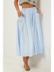 Le Monde du Lin Lniana spódnica w kolorze błękitnym rozmiar: 40/42. Niebieskie spódnice Le Monde du Lin, bez wzorów, ze lnu, klasyczne, midi, rozkloszowane. Za 130.99 zł.