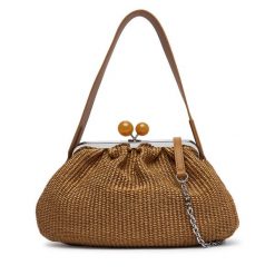 Torebka Weekend Max Mara. Brązowe kopertówki Weekend Max Mara, bez wzorów, wizytowe, bez dodatków. Za 1,579.00 zł.