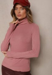 Ciemnoróżowy Casualowy Golf z Wiskozą i Modalem Lannetora. Czerwone swetry Renee, z aplikacjami, z jeansu, biznesowe, bez ramiączek. W wyprzedaży za 39.99 zł.