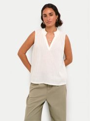 Kaffe Top Alice 10508545 Biały Regular Fit. Białe topy Kaffe, bez wzorów, z bawełny, bez kołnierzyka, bez ramiączek. Za 99.99 zł.