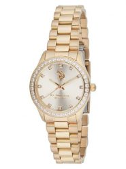 U.S. Polo Assn. Zegarek kwarcowy w kolorze złotym rozmiar: onesize. Żółte, analogowe zegarki U.S. Polo Assn., metalowe. Za 434.99 zł.