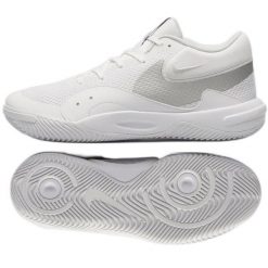 Buty do siatkówki Nike HyperQuick FN4678-102 białe. Białe buty treningowe bez wzorów, z gumy, bez zapięcia, do siatkówki. Za 426.62 zł.