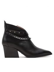 Hispanitas Botki Cervo-I24 HI243597 Czarny. Czarne botki Hispanitas, bez wzorów, ze skóry, bez obcasa, na słupku, bez zapięcia. Za 629.99 zł.