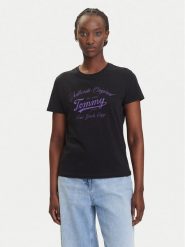 Tommy Jeans T-Shirt Essential DW0DW21404 Czarny Regular Fit. Czarne t-shirty Tommy Jeans, m, bez wzorów, z bawełny, bez kołnierzyka, bez ramiączek. Za 129.99 zł.