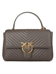 Pinko Skórzana torebka w kolorze szarym - 34 x 22 x 13 cm rozmiar: onesize. Szare torebki klasyczne Pinko, bez wzorów, z materiału, przez ramię, pikowane, bez dodatków. Za 1,620.95 zł.