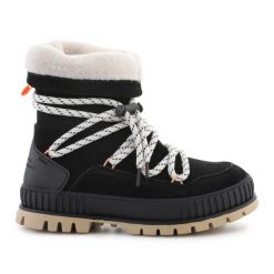 Sniegowce Damskie Palladium Pallashock Hiver 94349-008-M czarne. Czarne śniegowce bez wzorów, ze skóry, bez zapięcia. Za 872.66 zł.