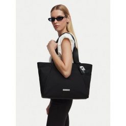 Torebka KARL LAGERFELD. Czarne shopper bag KARL LAGERFELD, bez wzorów, bez dodatków. Za 849.99 zł.