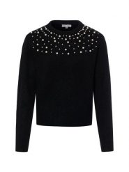Marie Lund Sweter z domieszką wełny Kobiety czarny, L. Czarne swetry Marie Lund, l, bez wzorów, z wełny, bez ramiączek. Za 129.95 zł.