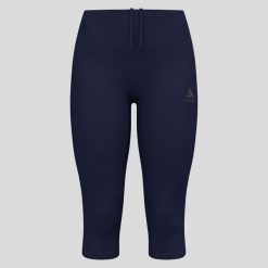 Legginsy damskie Odlo ESSENTIAL Tights 3/4. Niebieskie legginsy ODLO, bez wzorów, klasyczne. W wyprzedaży za 242.99 zł.