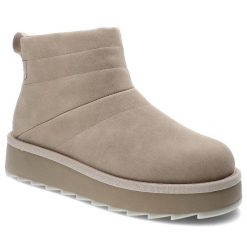 Beżowe Botki Tamaris Ocieplane Buty Damskie. Brązowe botki Tamaris, bez wzorów, ze skóry ekologicznej, bez obcasa, na platformie, bez zapięcia. Za 379.00 zł.