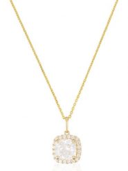 OR ÉCLAT Złoty naszyjnik "Biella" z zawieszką - dł. 43 cm rozmiar: onesize. Białe naszyjniki Or Éclat, z materiału, z cyrkonią, złote. Za 826.99 zł.
