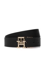 Tommy Hilfiger Pasek Th Logo Rev 3.0 Pebble AW0AW18691 Czarny. Czarne paski Tommy Hilfiger, bez wzorów, ze skóry. Za 309.99 zł.