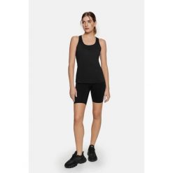 Bluzka fitness Dry Cardiobunny na ramiączka. Czarne bluzki Cardio Bunny, bez wzorów, bez kołnierzyka, bez ramiączek. Za 39.99 zł.