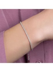 L'atelier précieux Srebrna bransoletka z cyrkoniami rozmiar: onesize. Szare bransoletki l'Atelier precieux, z cyrkonią, srebrne. Za 130.99 zł.