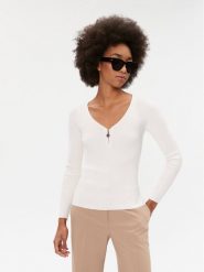 Morgan Bluzka 232-MBANZA Écru Slim Fit. Bluzki Morgan, m, bez wzorów, z wiskozy, bez kołnierzyka, bez ramiączek. Za 99.99 zł.