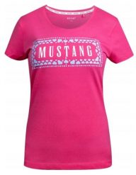 Koszulka Damska Mustang Sportowa Bawełna Logo. Czerwone t-shirty sportowe Mustang, m, bez wzorów, z bawełny, bez ramiączek. Za 69.00 zł.