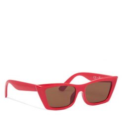 Okulary przeciwsłoneczne Pieces. Czerwone okulary przeciwsłoneczne Pieces, bez wzorów. Za 59.99 zł.
