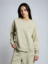 Bluza crewneck z napisem - niebieski. Niebieskie bluzy Sinsay, l, bez wzorów, bez ramiączek, bez kaptura. Za 29.99 zł.