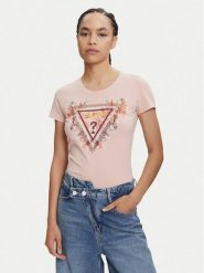 Guess T-Shirt W5YI08 J1314 Pomarańczowy Regular Fit. Brązowe t-shirty Guess, m, z aplikacjami, z bawełny, bez kołnierzyka, bez ramiączek. Za 199.99 zł.