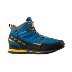 Buty trekkingowe La Sportiva Boulder X GTX Tige Mid. Niebieskie buty trekkingowe La Sportiva, bez wzorów, z gore-texu, bez zapięcia, trekkingowe, gore-tex. Za 1,310.05 zł.