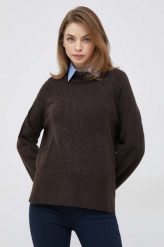 Vero Moda sweter damski kolor brązowy z golfem. Brązowe swetry Vero Moda, l, bez wzorów, z dzianiny, bez ramiączek. W wyprzedaży za 110.99 zł.