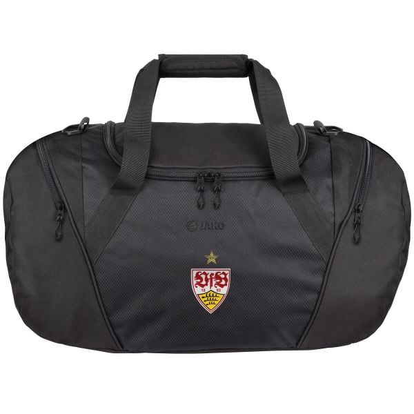Torba sportowa VfB Stuttgart 2021/22. Czarne torby sportowe JAKO, bez wzorów, z materiału, na ramię, duże. Za 206.63 zł.