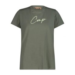 T-shirt damski CMP. Zielone t-shirty sportowe CMP, uniwersalny, bez wzorów, bez ramiączek. Za 89.99 zł.