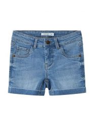Name it Szorty dżinsowe "Salli" - Slim fit - w kolorze niebieskim rozmiar: 146. Niebieskie szorty Name it, bez wzorów, klasyczne. Za 72.95 zł.