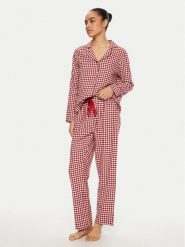 Hunkemöller Piżama Flannel 300635 Czerwony Regular Fit. Czerwone piżamy Hunkemöller, l, bez wzorów, z bawełny, bez kołnierzyka, bez ramiączek. Za 219.99 zł.