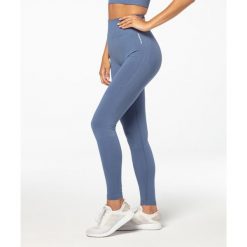 Legginsy bezszwowe sportowe dla kobiet Carpatree Vibe z wysokim stanem. Niebieskie legginsy Carpatree, bez wzorów, z materiału, sportowe, długie. Za 97.99 zł.