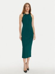 PINKO Sukienka koktajlowa 104093 A23V Zielony Slim Fit. Zielone sukienki Pinko, bez wzorów, z wiskozy, wizytowe, bez kołnierzyka, bez ramiączek. Za 949.99 zł.