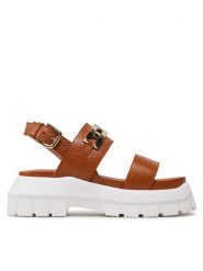 Pollini Sandały SA16366G1GTD0200 Brązowy. Brązowe sandały Pollini, bez wzorów, ze skóry, bez obcasa, na płaskiej podeszwie, bez zapięcia. Za 1,599.00 zł.