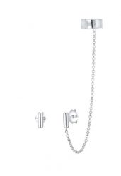 Elli Damska nausznica do uszu asymetryczna minimalistyczna Geo wykonana ze srebra próby 925 Sterling Silver Kolczyki 1 ct Damski. Szare kolczyki Elli, srebrne. Za 248.99 zł.