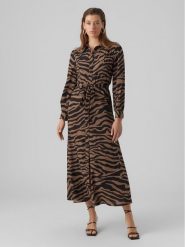 Vero Moda Sukienka koszulowa 10294989 Brązowy Regular Fit. Brązowe sukienki Vero Moda, xs, bez wzorów, z syntetyku, bez kołnierzyka, bez ramiączek, koszulowe. Za 309.99 zł.