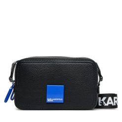 Torebka Karl Lagerfeld Jeans. Czarne listonoszki Karl Lagerfeld Jeans, bez wzorów, z jeansu, bez dodatków. Za 399.99 zł.
